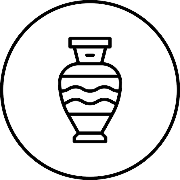 Ilustración del icono vectorial del jarrón del conjunto de iconos de Historia