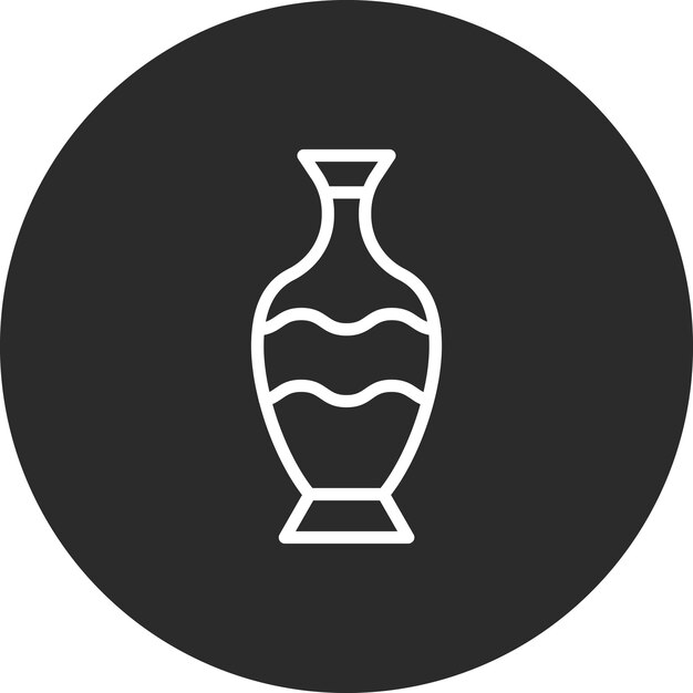 Ilustración del icono vectorial del jarrón del icono del Oeste Salvaje