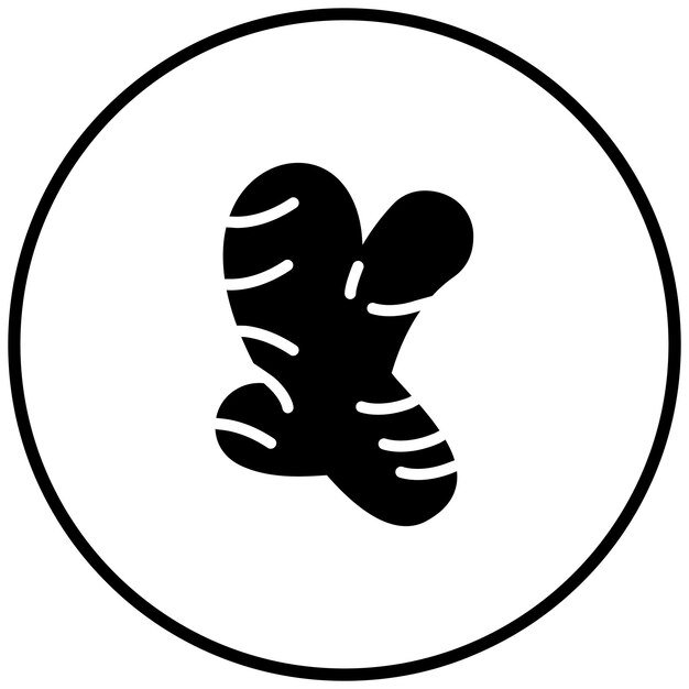 Ilustración del icono vectorial de jengibre del conjunto de iconos de frutas y verduras