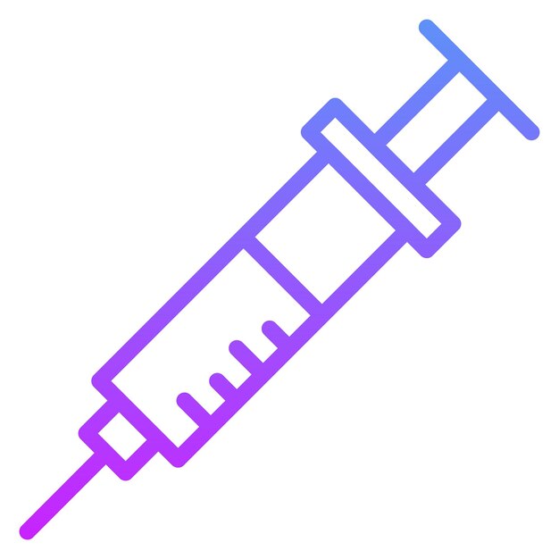 Ilustración del icono vectorial de la jeringa del conjunto de iconos de Investigación y Ciencia