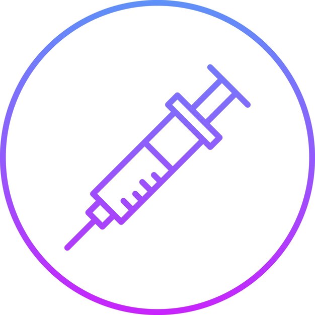Ilustración del icono vectorial de la jeringa del conjunto de iconos de Investigación y Ciencia