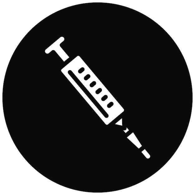 Ilustración del icono vectorial de la jeringa del conjunto de iconos del laboratorio