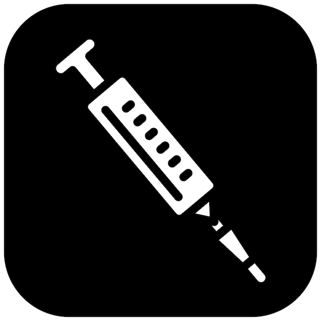 Ilustración del icono vectorial de la jeringa del conjunto de iconos del laboratorio