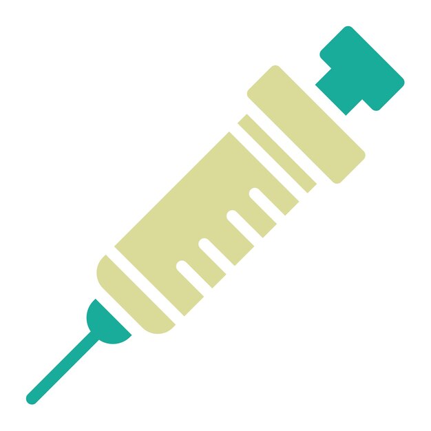 Ilustración del icono vectorial de la jeringa del conjunto de iconos de química