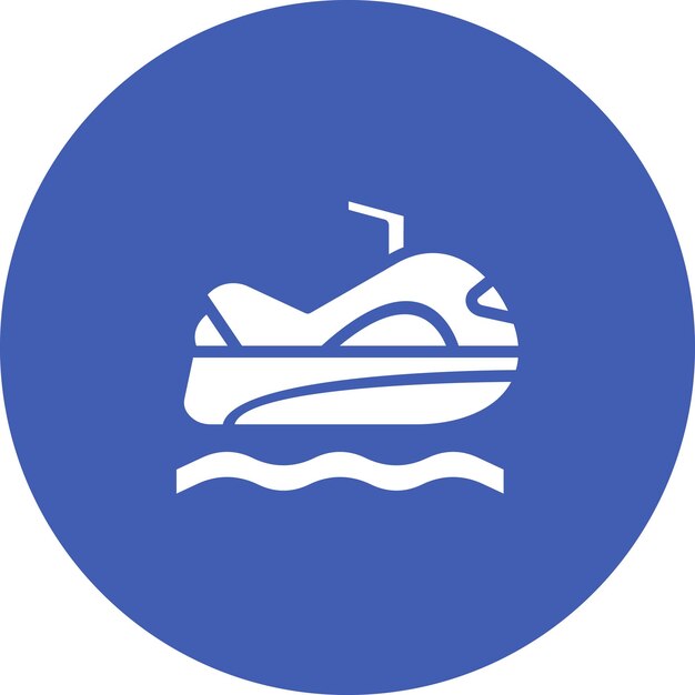 Ilustración del icono vectorial de jet ski del conjunto de iconos de transporte
