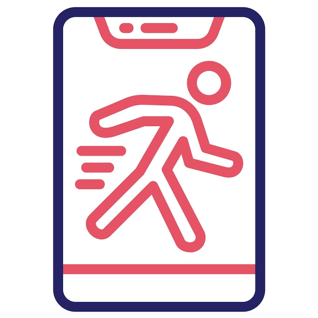 Ilustración del icono vectorial de jogging del conjunto de iconos de la aplicación de entrenamiento