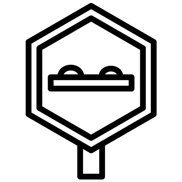 Ilustración del icono vectorial de la joroba del conjunto de iconos de señales de tráfico