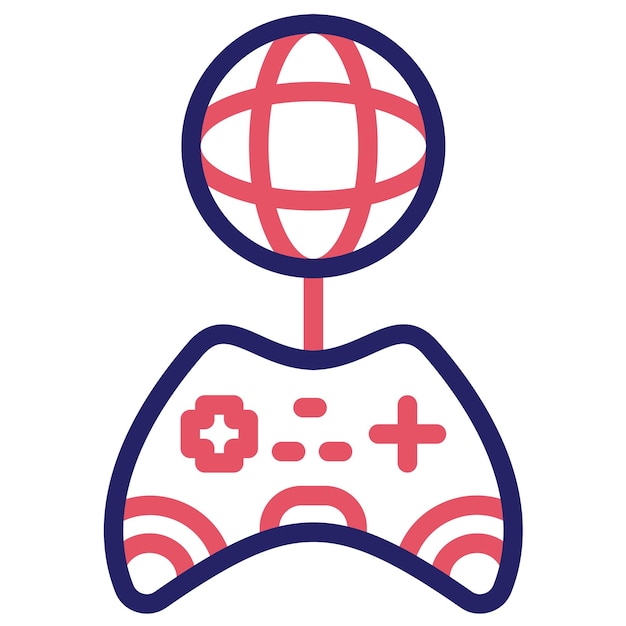 Ilustración de icono vectorial de juego global del conjunto de iconos de juego en línea