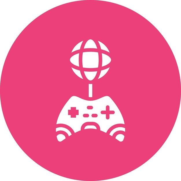 Ilustración de icono vectorial de juego global del conjunto de iconos de juego en línea