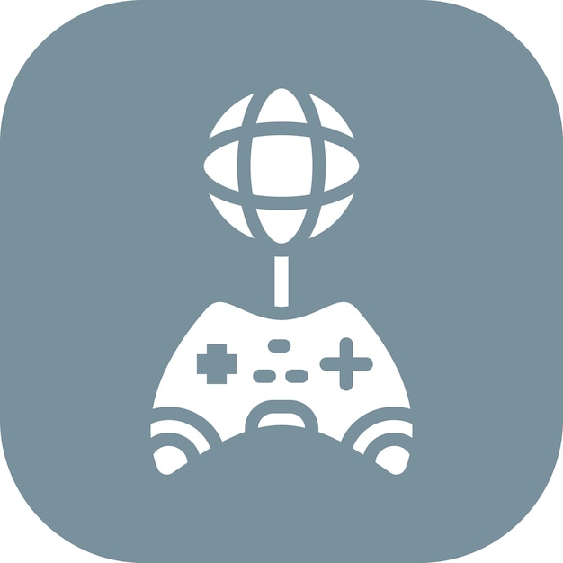 Ilustración de icono vectorial de juego global del conjunto de iconos de juego en línea