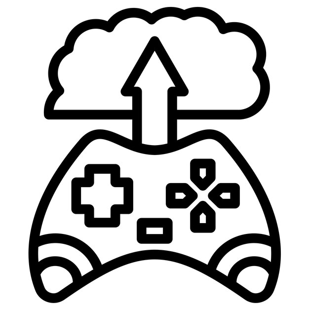 Ilustración del icono vectorial del juego en la nube del conjunto de iconos del juego en línea