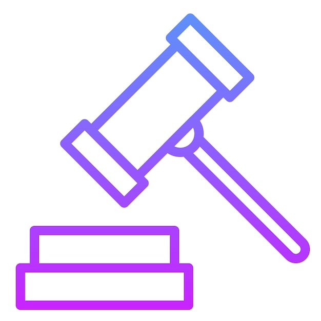 Ilustración del ícono vectorial del juez Hammer del conjunto de íconos de Crime and Law