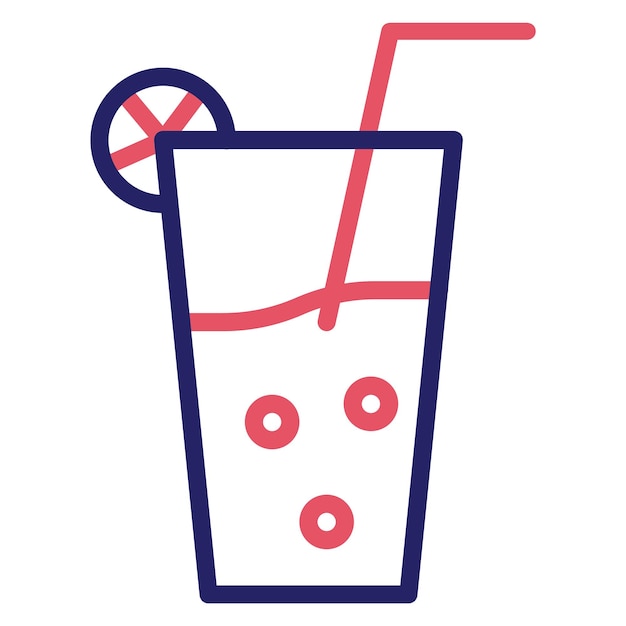 Ilustración del icono vectorial de jugo del conjunto de iconos del jardín de infantes