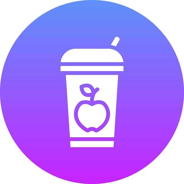 Ilustración del icono vectorial del jugo de manzana del conjunto de iconos del gimnasio