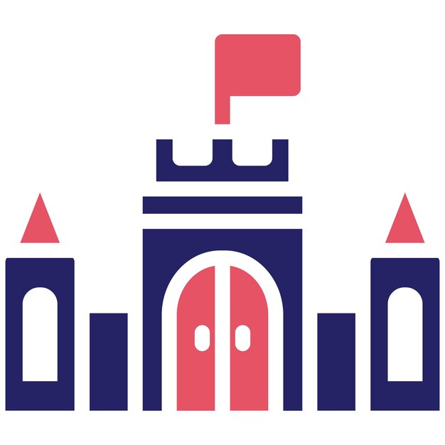 Ilustración del icono vectorial de juguete del castillo del icono de bebé