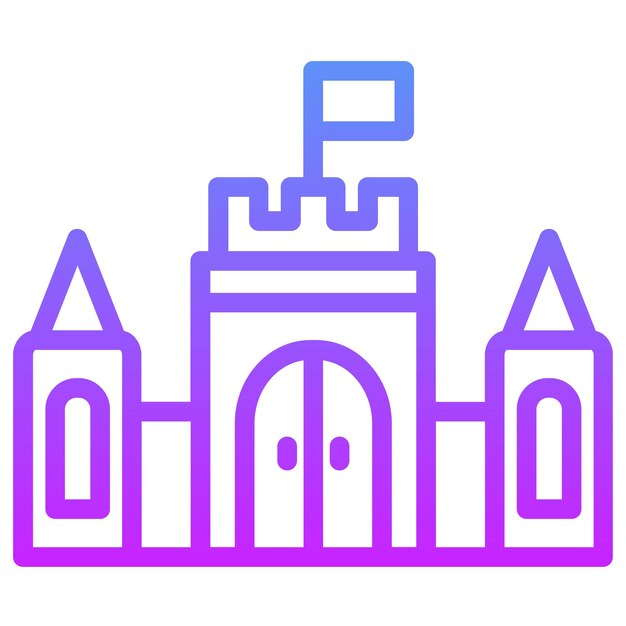 Ilustración del icono vectorial de juguete del castillo del icono de bebé
