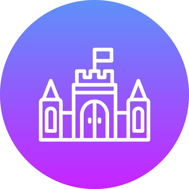 Ilustración del icono vectorial de juguete del castillo del icono de bebé