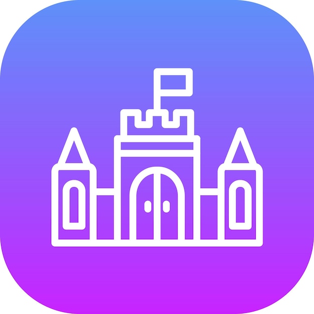 Ilustración del icono vectorial de juguete del castillo del icono de bebé