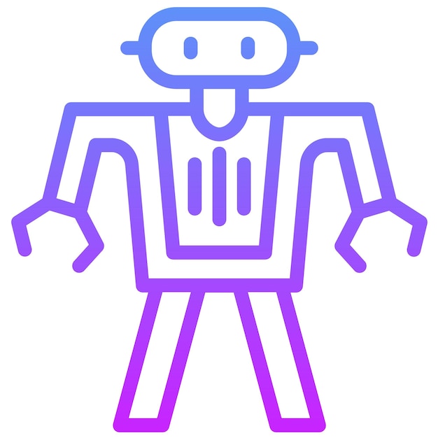 Ilustración del icono vectorial de juguete robot del conjunto de iconos de robótica