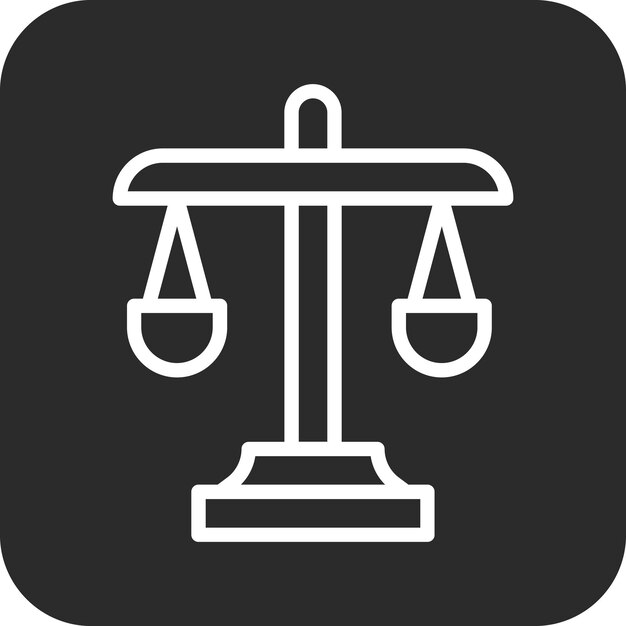 Ilustración del icono vectorial de juicio del conjunto de iconos de Crimen y Ley