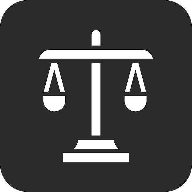Ilustración del icono vectorial de juicio del conjunto de iconos de Crimen y Ley