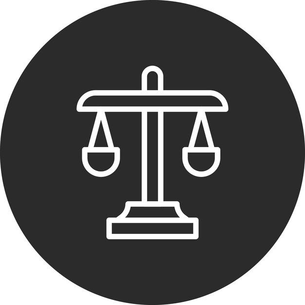 Ilustración del icono vectorial de juicio del conjunto de iconos de Crimen y Ley