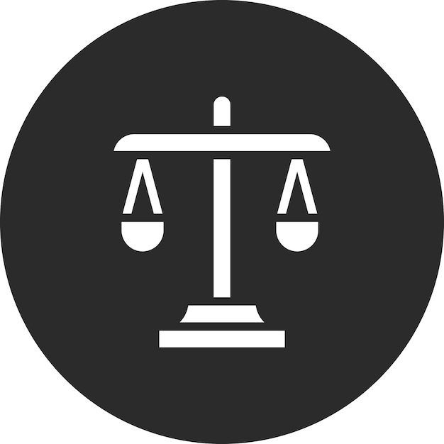 Ilustración del icono vectorial de juicio del conjunto de iconos de Crimen y Ley