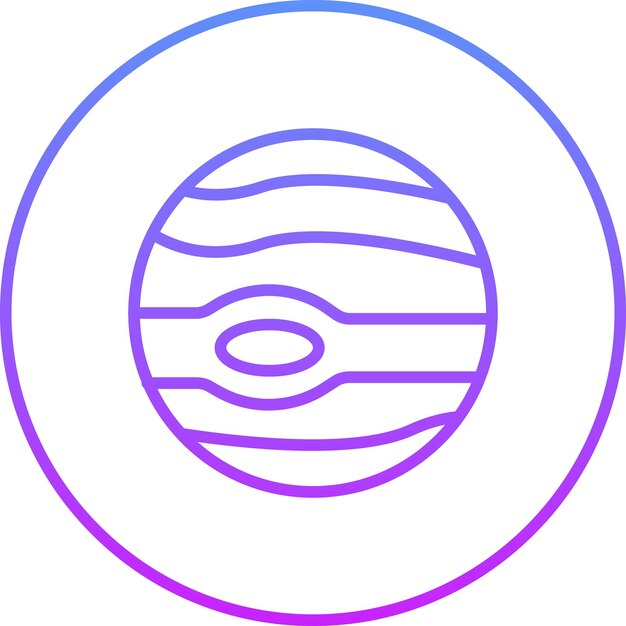 Ilustración del icono vectorial de Júpiter del conjunto de iconos de Tecnología Espacial