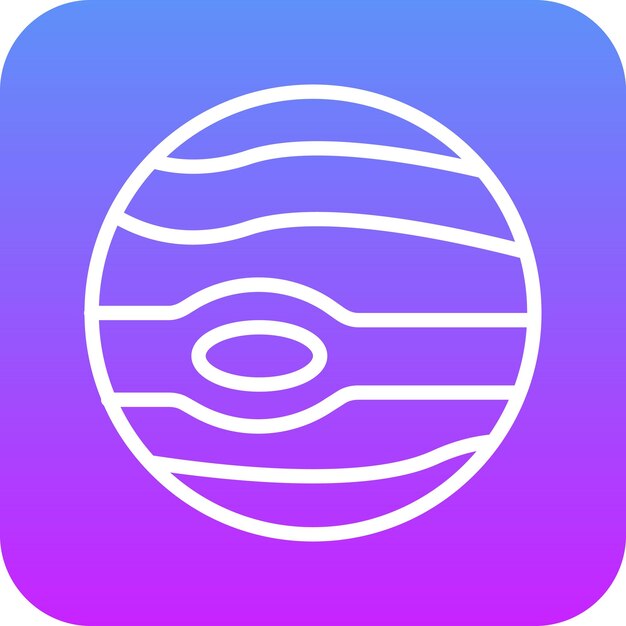 Ilustración del icono vectorial de Júpiter del conjunto de iconos de Tecnología Espacial
