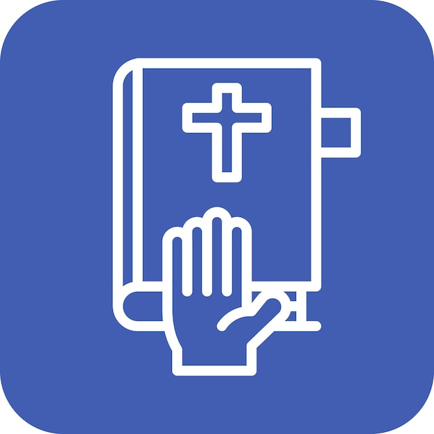 Ilustración del icono vectorial del juramento del conjunto de iconos de Crimen y Ley