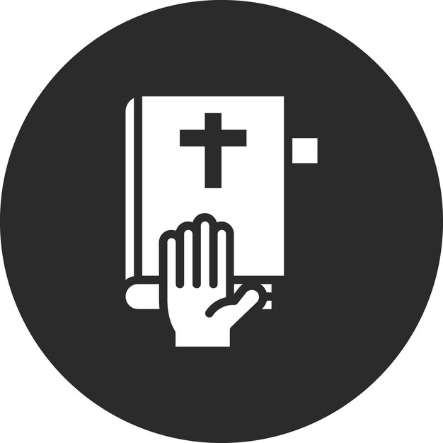 Ilustración del icono vectorial del juramento del conjunto de iconos de Crimen y Ley