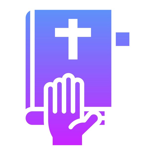 Ilustración del icono vectorial del juramento del conjunto de iconos de Crimen y Ley