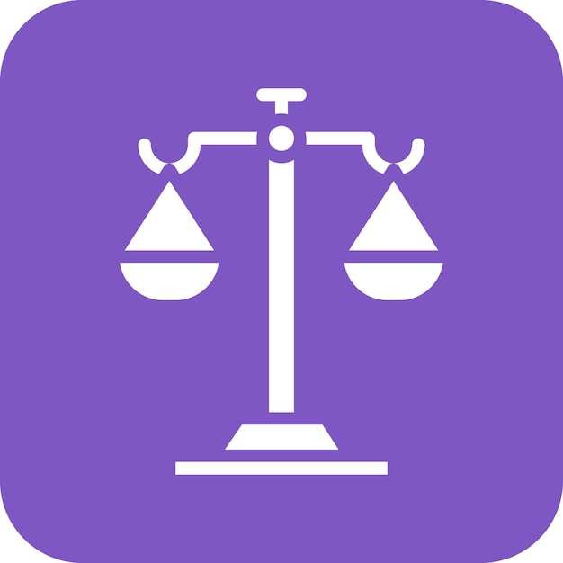 Ilustración del icono vectorial de justicia del conjunto de iconos de banca y finanzas
