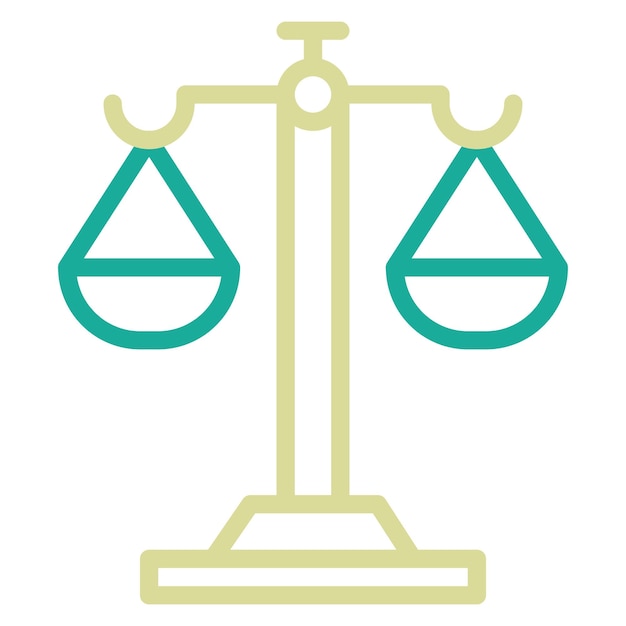 Ilustración del icono vectorial de justicia del conjunto de iconos de banca y finanzas