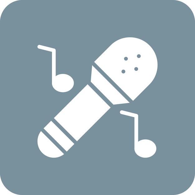 Ilustración del icono vectorial de karaoke del conjunto de iconos del Año Nuevo