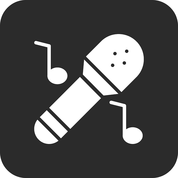 Ilustración del icono vectorial de karaoke del conjunto de iconos del Año Nuevo