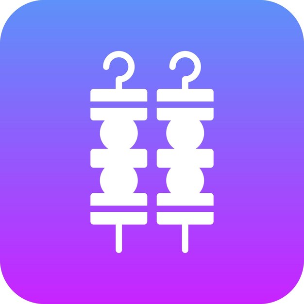 Ilustración del icono vectorial de Kebab del conjunto de iconos del restaurante