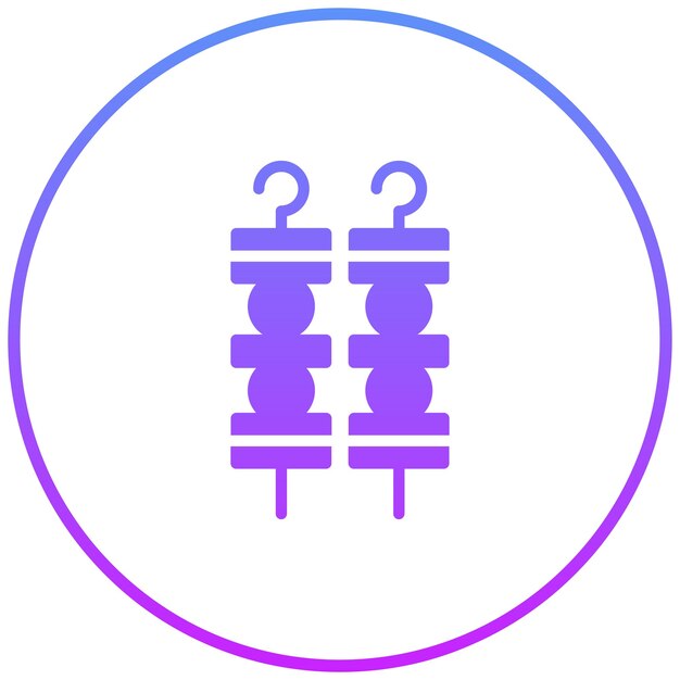 Ilustración del icono vectorial de Kebab del conjunto de iconos del restaurante