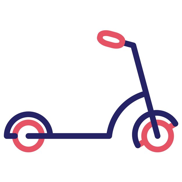 Ilustración del icono vectorial de Kick Scooter del conjunto de iconos de transporte