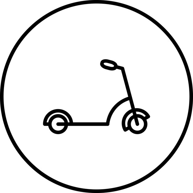 Ilustración del icono vectorial de Kick Scooter del conjunto de iconos de transporte