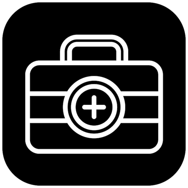 Ilustración del icono vectorial del kit médico del icono de fútbol