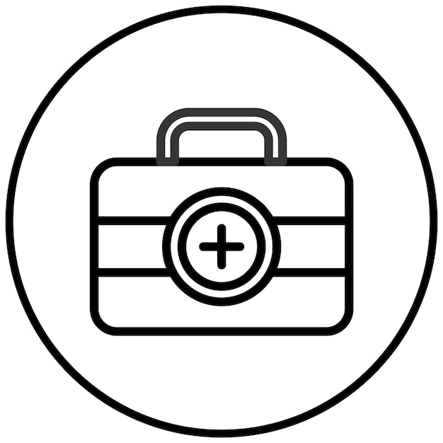 Ilustración del icono vectorial del kit médico del icono de fútbol
