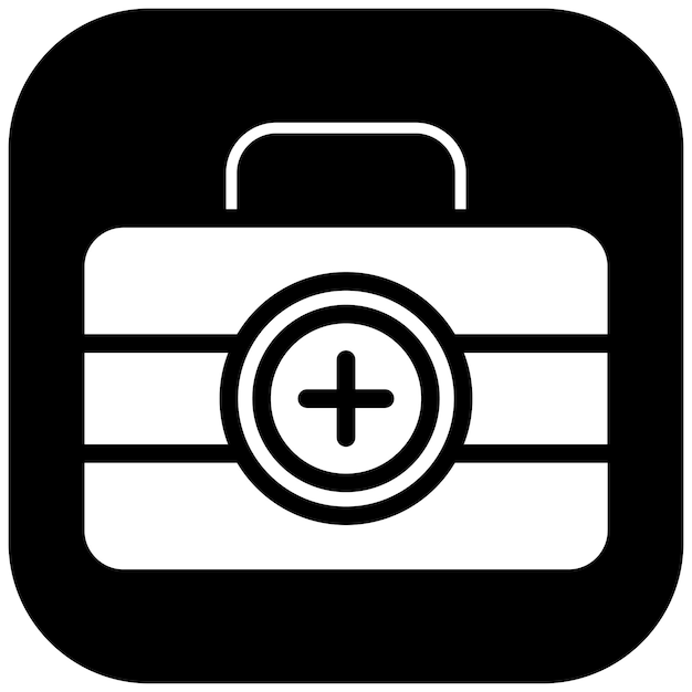 Ilustración del icono vectorial del kit médico del icono de fútbol