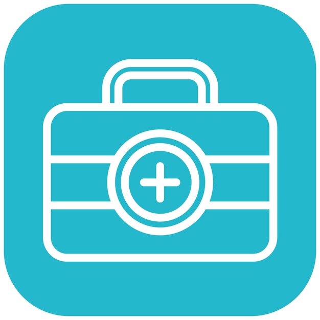 Ilustración del icono vectorial del kit médico del icono de fútbol