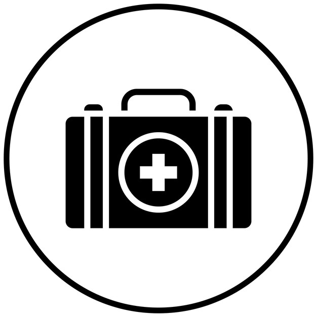Ilustración del icono vectorial del kit de primeros auxilios del conjunto de iconos de bomberos