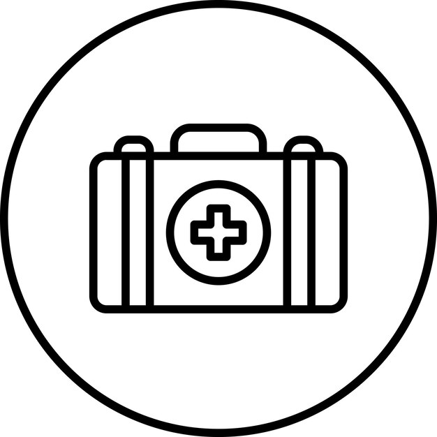 Ilustración del icono vectorial del kit de primeros auxilios del conjunto de iconos de bomberos