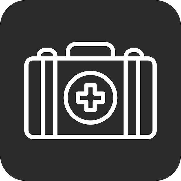 Ilustración del icono vectorial del kit de primeros auxilios del conjunto de iconos de bomberos
