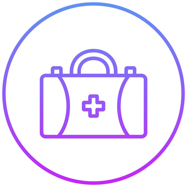 Ilustración del icono vectorial del kit de primeros auxilios del conjunto de iconos de medicina