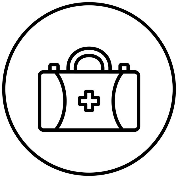Ilustración del icono vectorial del kit de primeros auxilios del conjunto de iconos de medicina