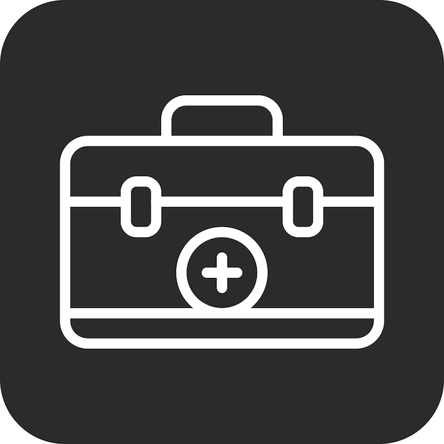 Ilustración del icono vectorial del kit de primeros auxilios del conjunto de iconos militares